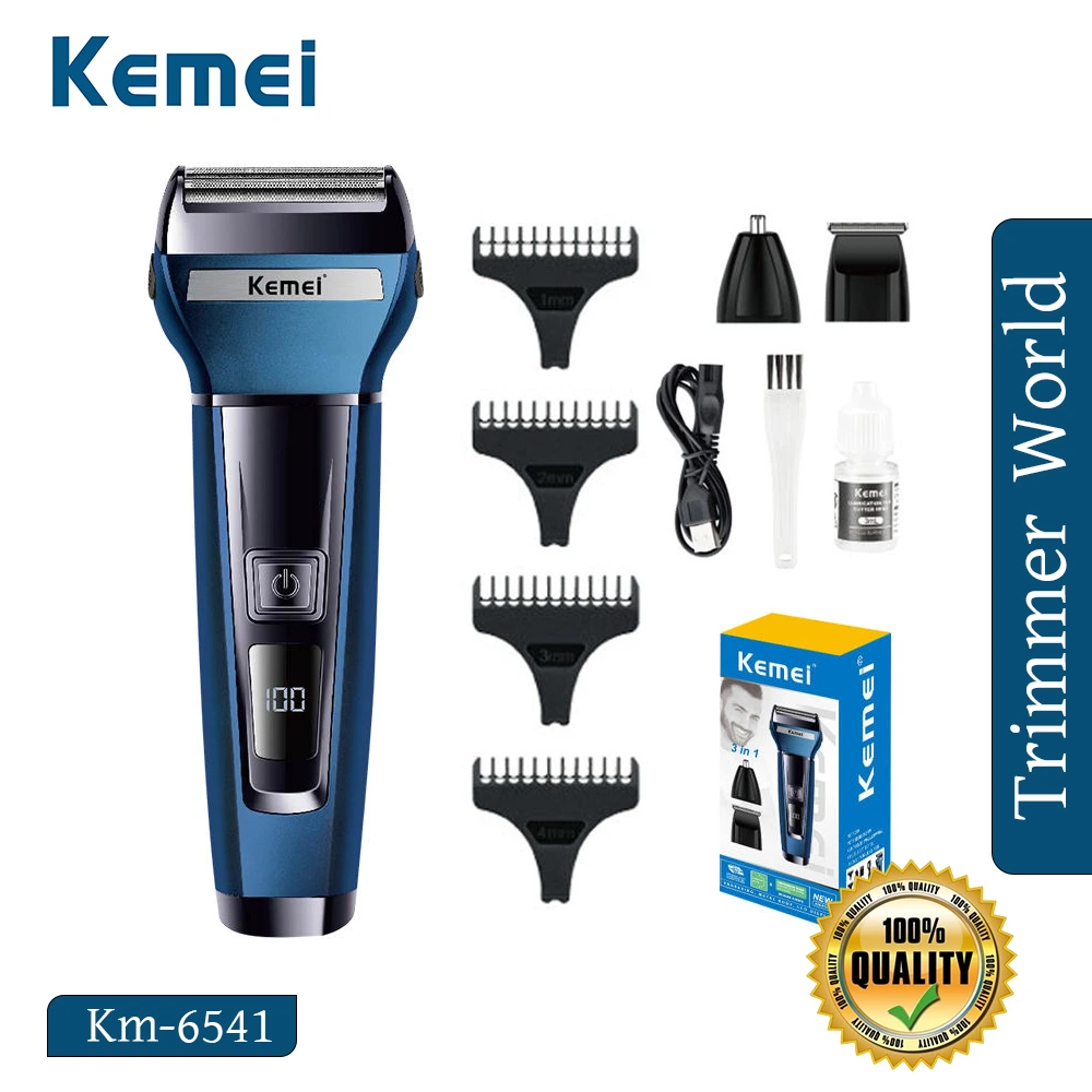 Kemei KM-6541 3 in 1 Rechargeable Men’s Grooming Kit