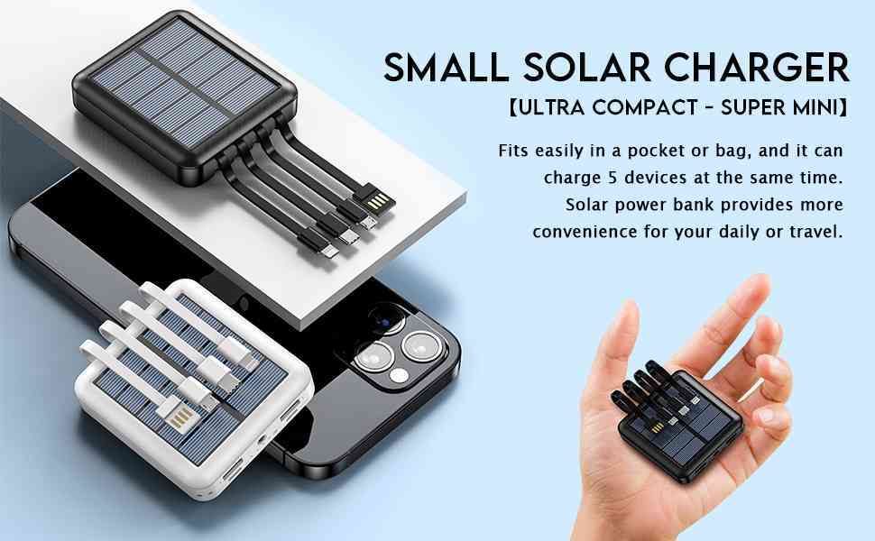 Solar Power Bank 10000mah Portable Power Bank Solar Phone Charger Power Banka